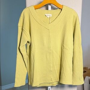 Vanilla Bay Women's Light Yellow/green V-Neck Sweater